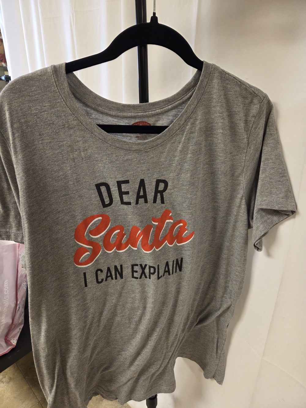 Holiday Time Gray 'Dear Santa' Graphic Tee with Red Script